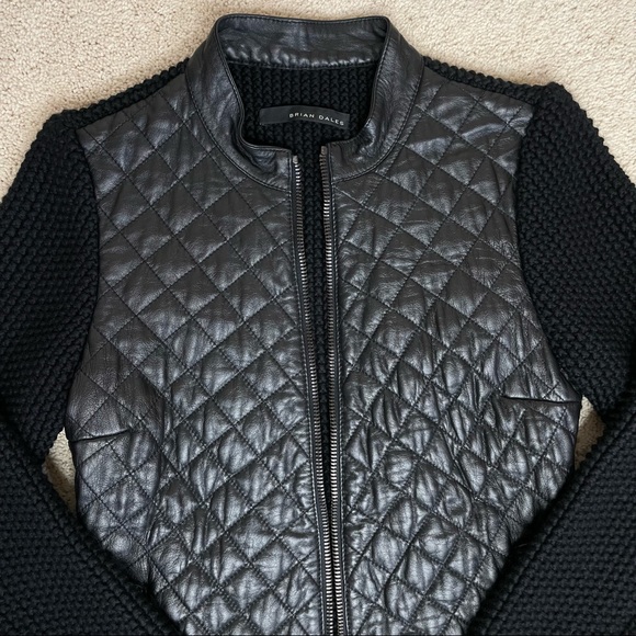 Brian Dales Quilted Genuine Leather and Knitted Jacket - Picture 8 of 17